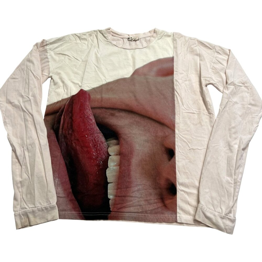 Marni Long Sleeve Tongue Shirt in Pink